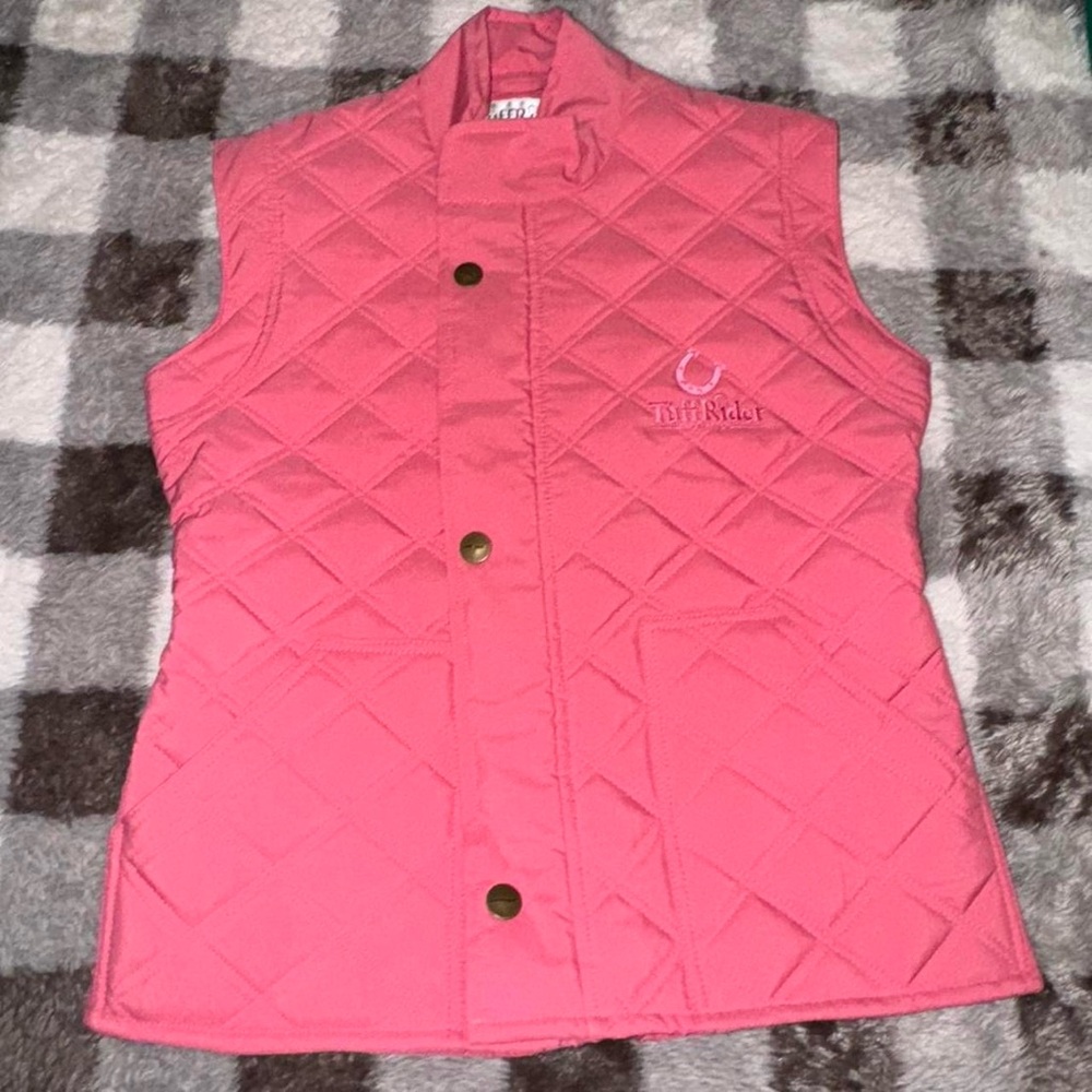 pink quilted tuffrider equestrian vest